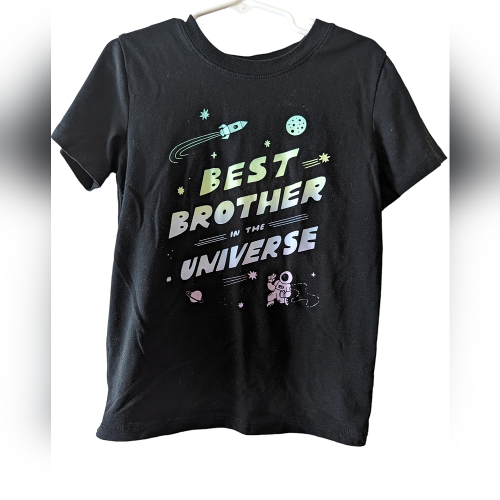 Cat & Jack Black Best Brother in the Universe shirt Size 5T